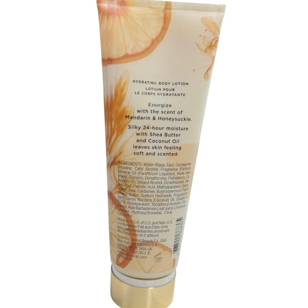 Victoria's Secret Body Lotion Women 8oz Orange New Mandarin Honeysuckle Energize